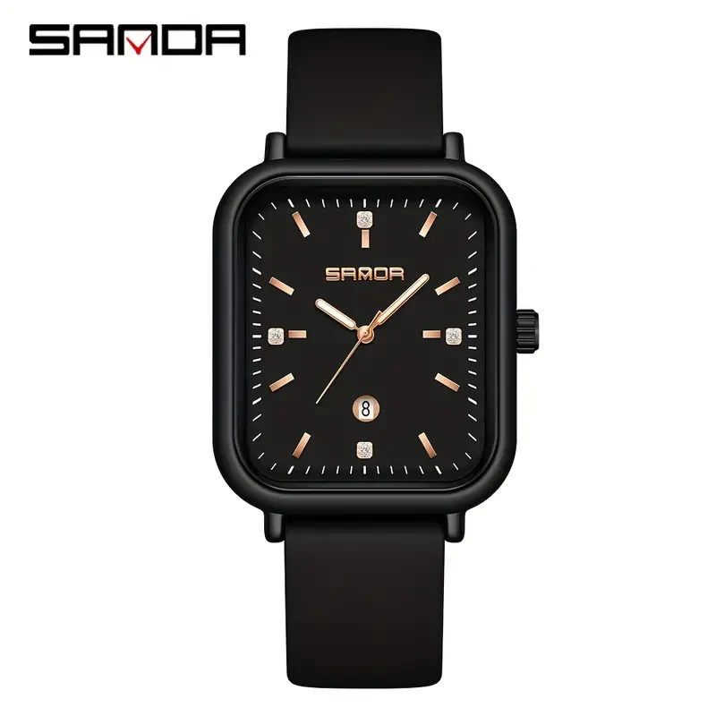 SANDA Unisex Retro Square Quartz Watch