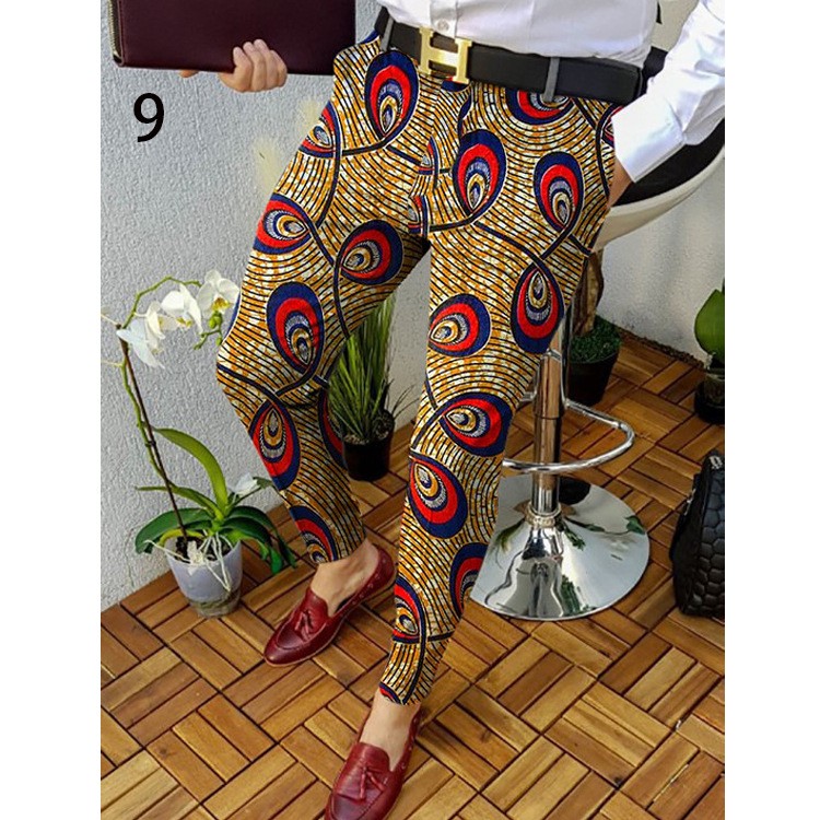Autumn And Winter New 3D Printed Slim-fit Plaid British Casual Trousers