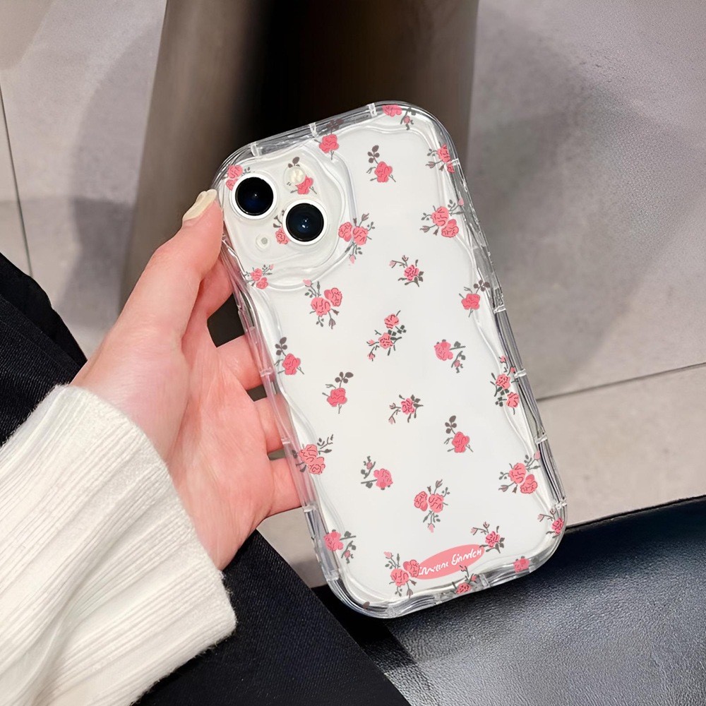 Rose Red Floral Pattern Applicable To 16promax Phone Case