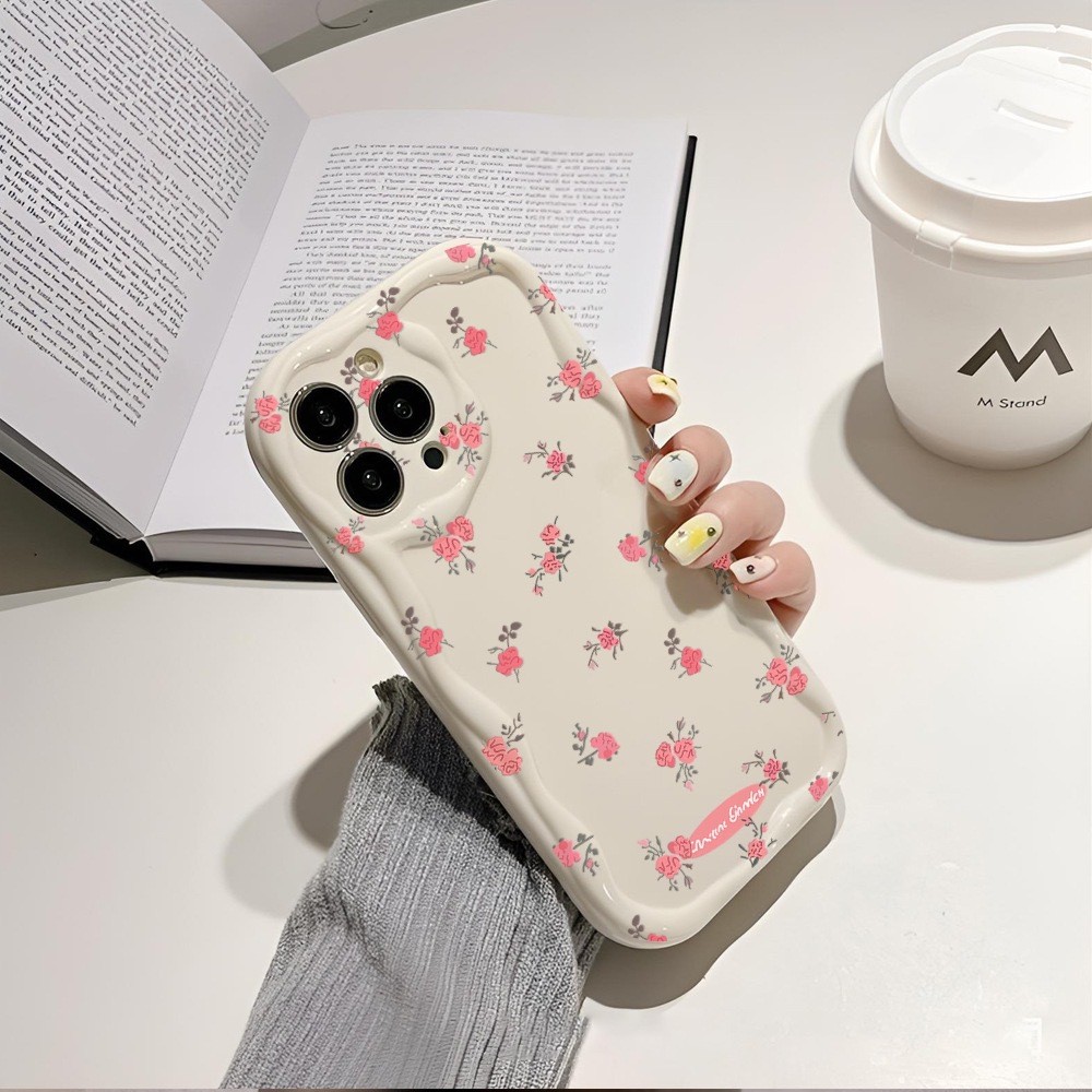 Rose Red Floral Pattern Applicable To 16promax Phone Case
