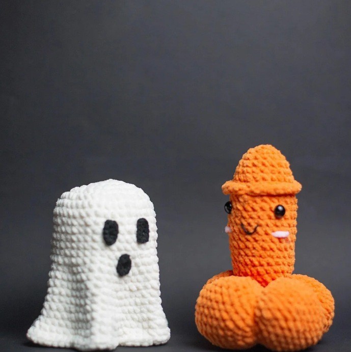 Handmade Crocheted Halloween Pumpkin Ghost Decoration Ornaments