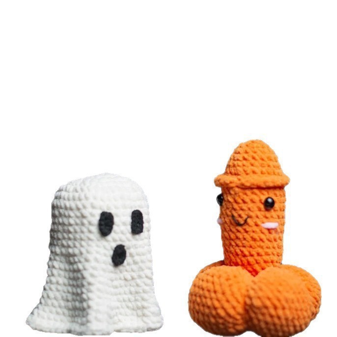 Handmade Crocheted Halloween Pumpkin Ghost Decoration Ornaments