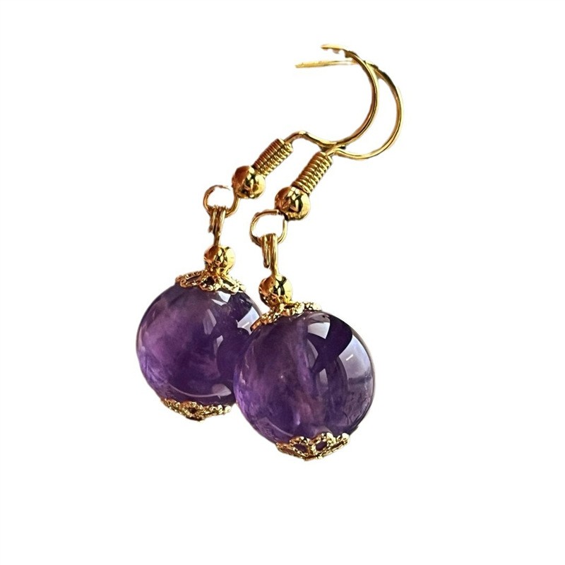 Amethyst Earrings Light Luxury Agate Women