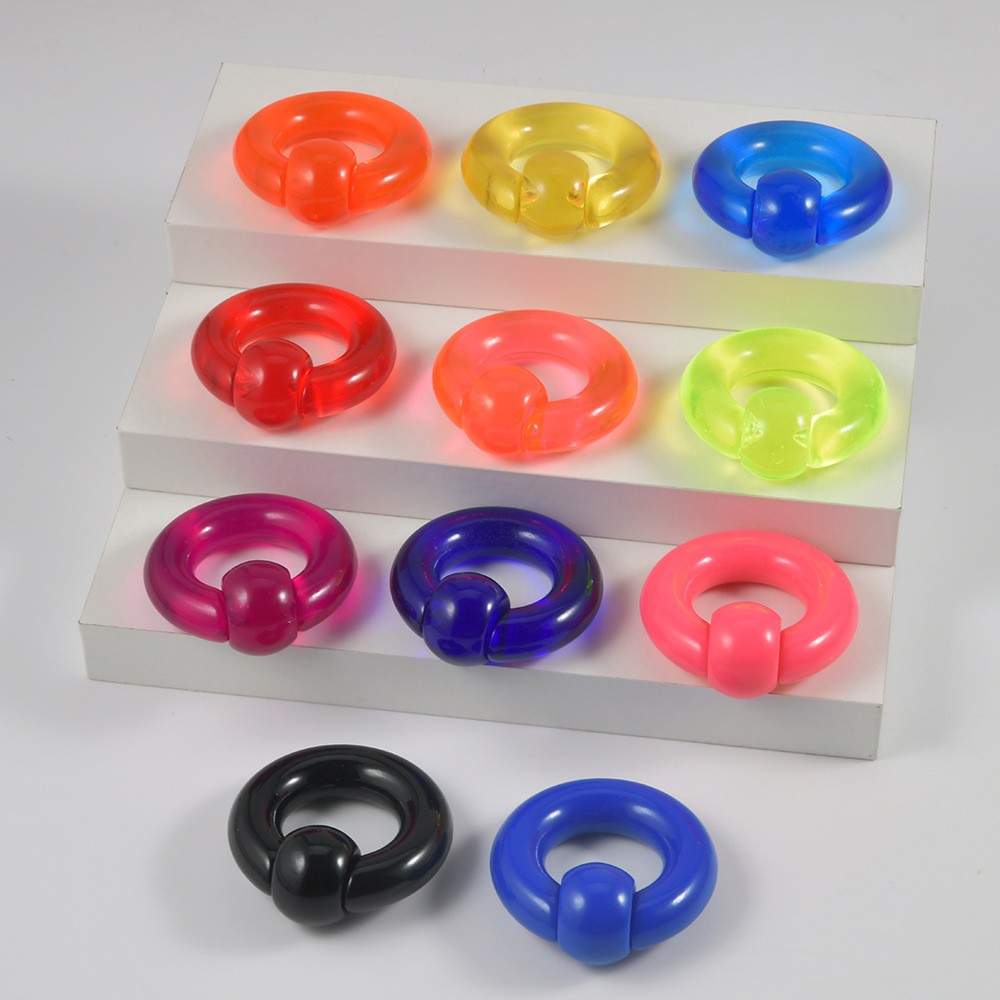 Big Size 11 Color Acrylic Bcr Card Ball Earrings