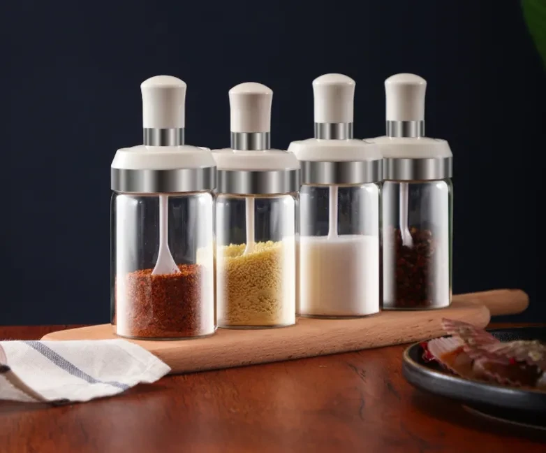 Seasoning Jar Kitchen Glass Salt Shaker Sealed Moisture-Proof