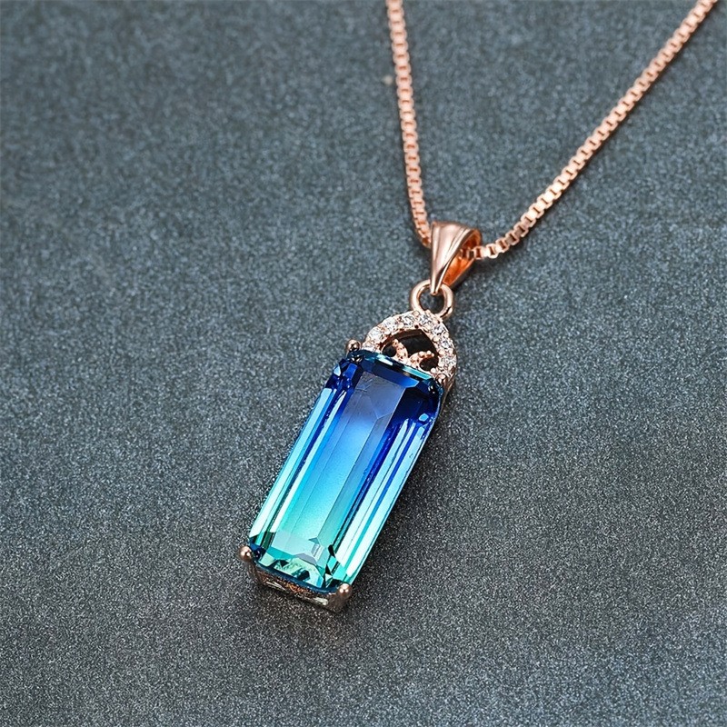 Light Extravagant Love Heart Diamond Square Pendant Necklace