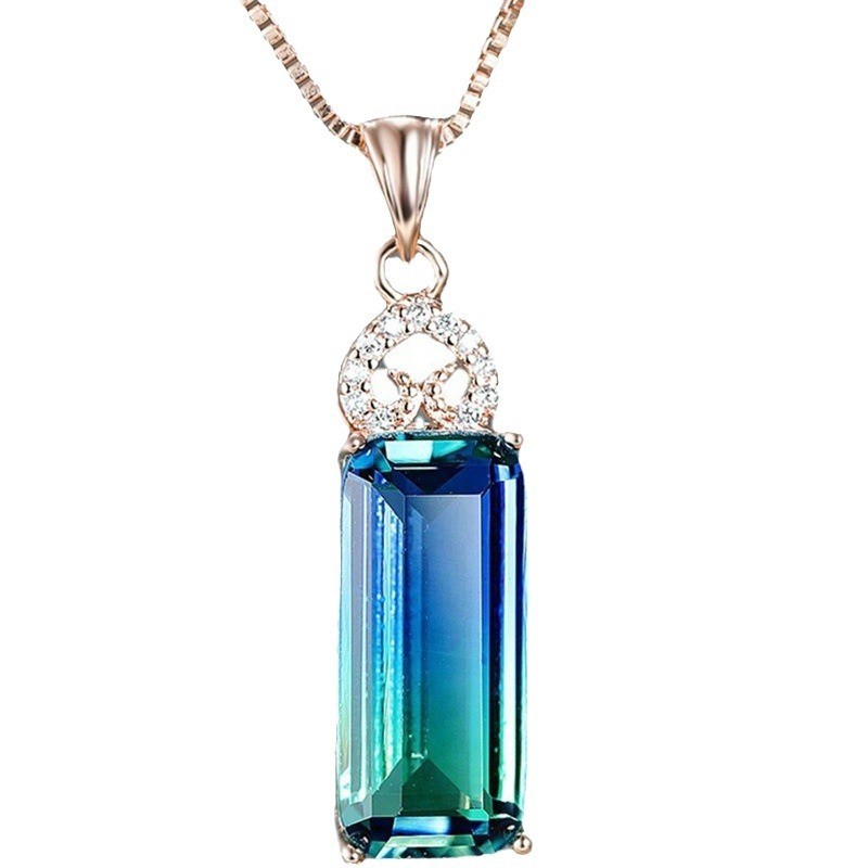 Light Extravagant Love Heart Diamond Square Pendant Necklace