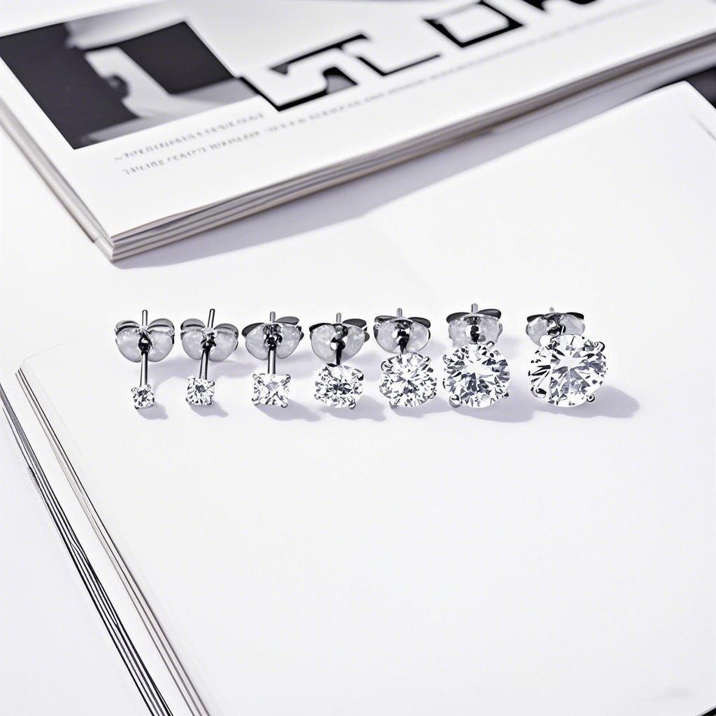 Butterfly Clasp Four-claw Inlaid Zircon Ear Studs