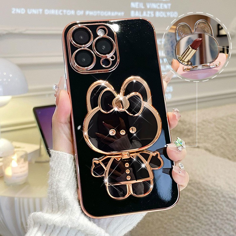 Creative Cartoon Rabbit Stand Mirror Phone Case