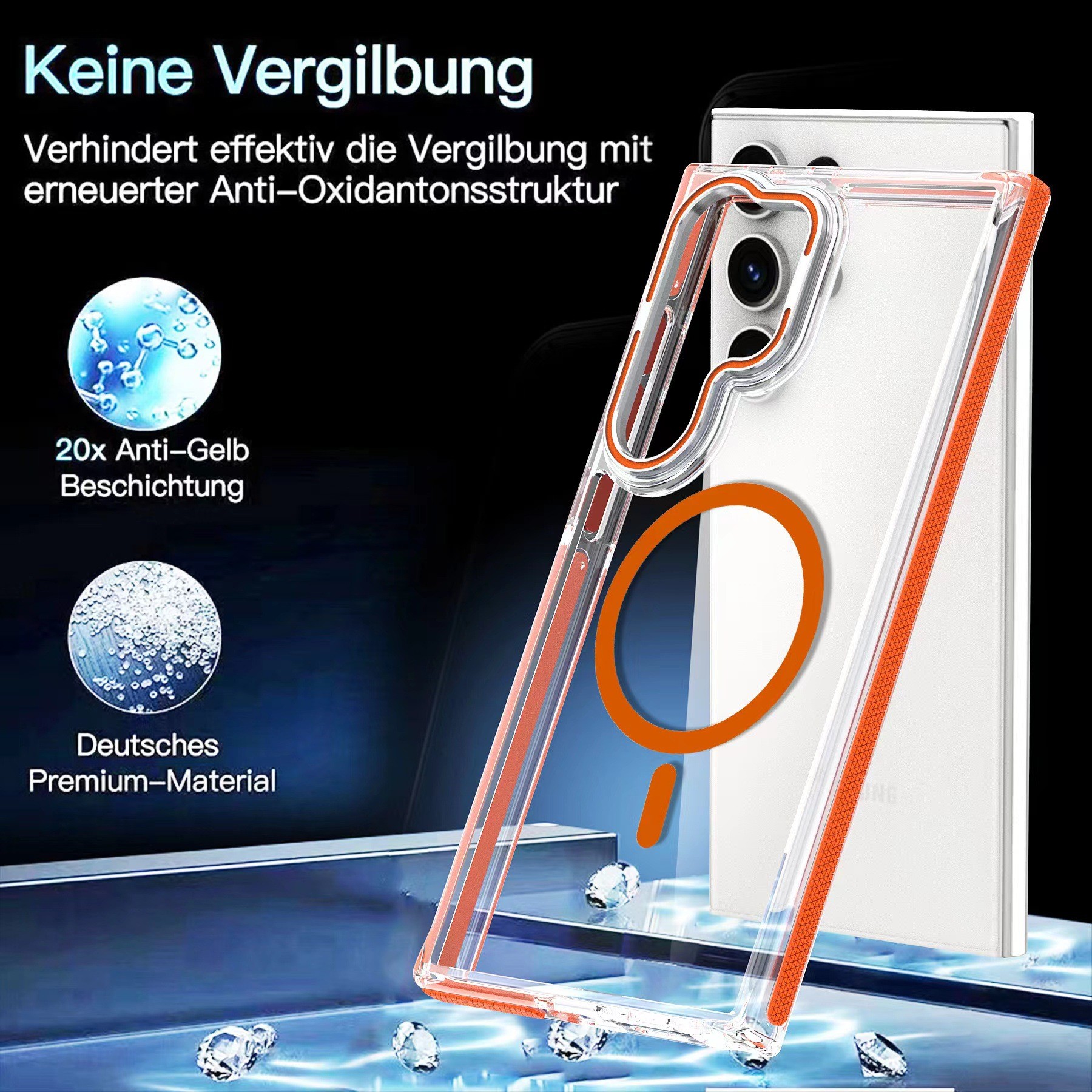 Two-color Xuncai For S25 ULTRA Phone Case Colorful Hardware Magnetic Suction