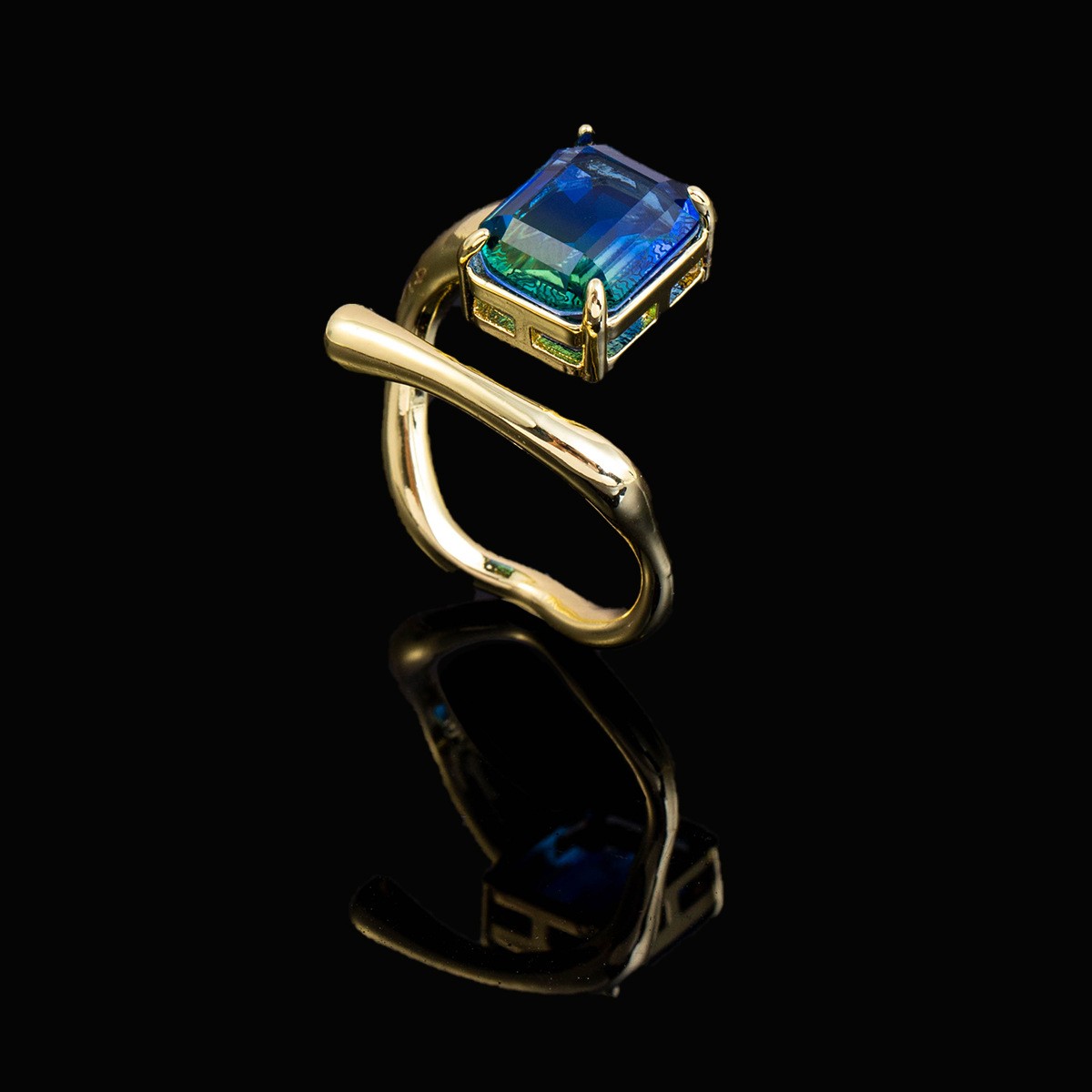 Women's Fashion Zircon Quadrangle Geometric Ring