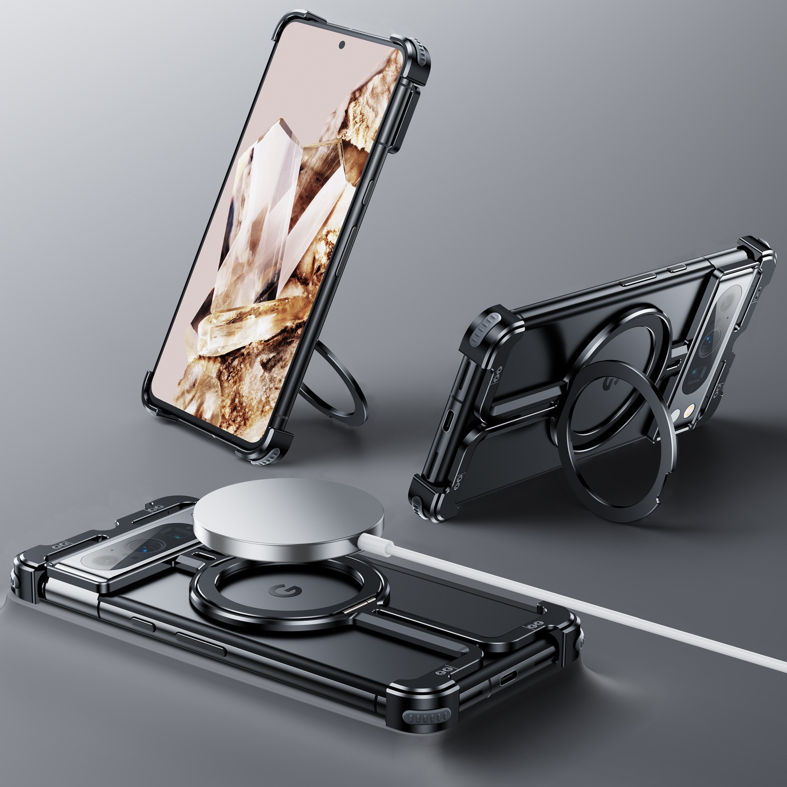 Phone Case Metal Magnetic Bracket Pixel9pro Fold Shell
