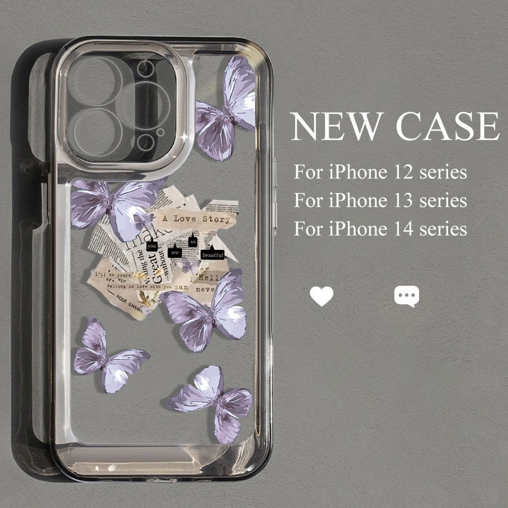 Ins Style Purple Butterfly Silicone Phone Case