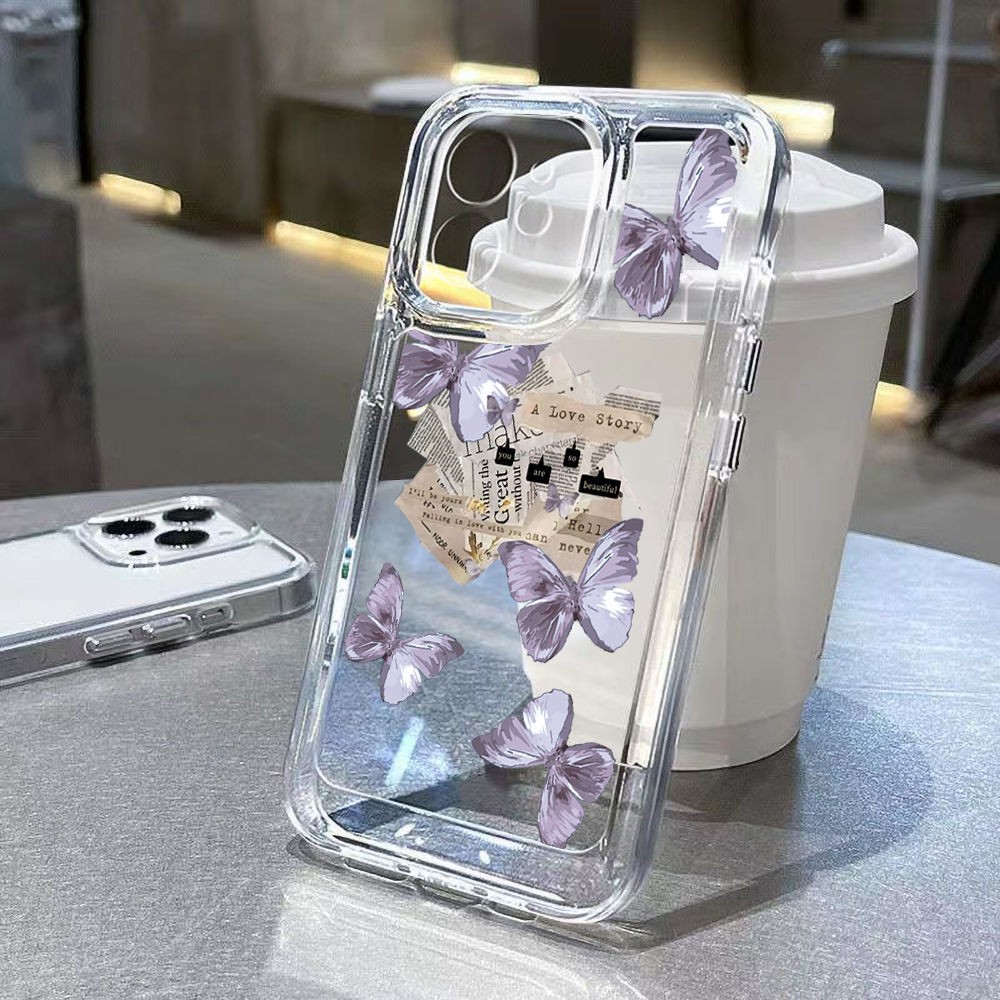 Ins Style Purple Butterfly Silicone Phone Case