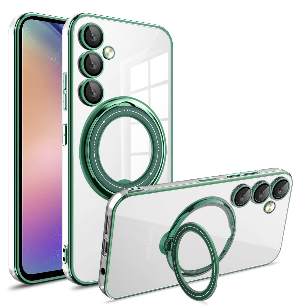 Electroplating Transparent Phone Case Bright Shield Magnetic Suction