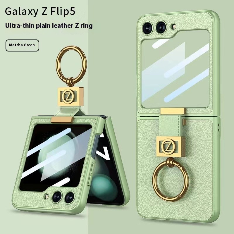 Creative Electroplated Ring Buckle Letter Folding Phone Case