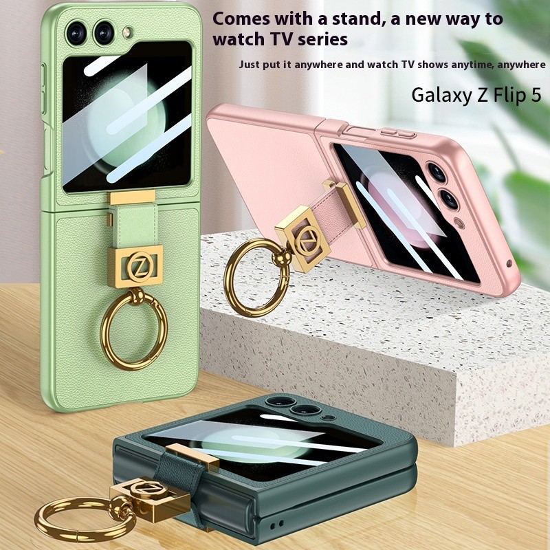 Creative Electroplated Ring Buckle Letter Folding Phone Case