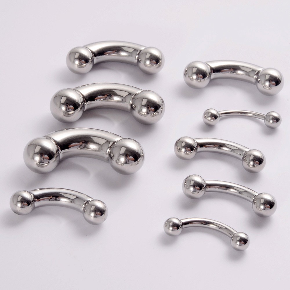 Stainless Steel Curved Rod Body Piercing Earrings