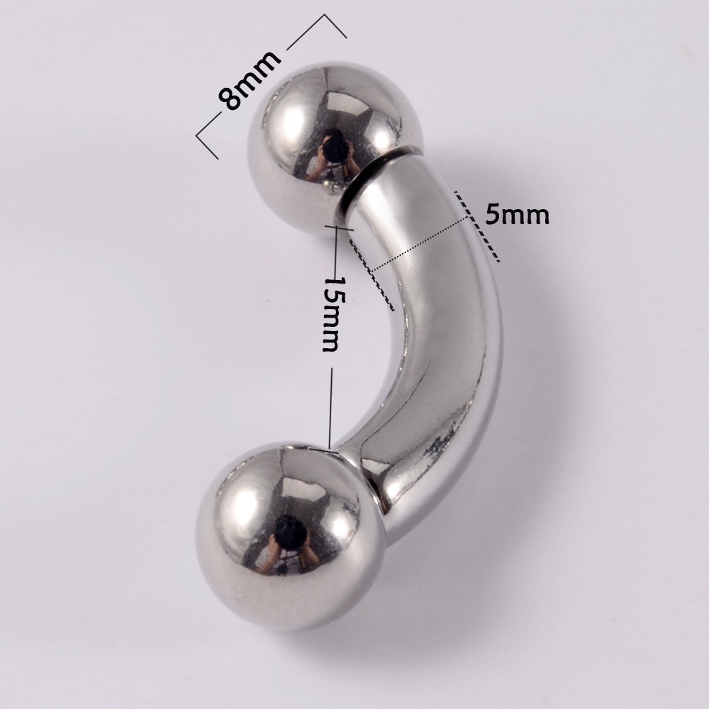 Stainless Steel Curved Rod Body Piercing Earrings