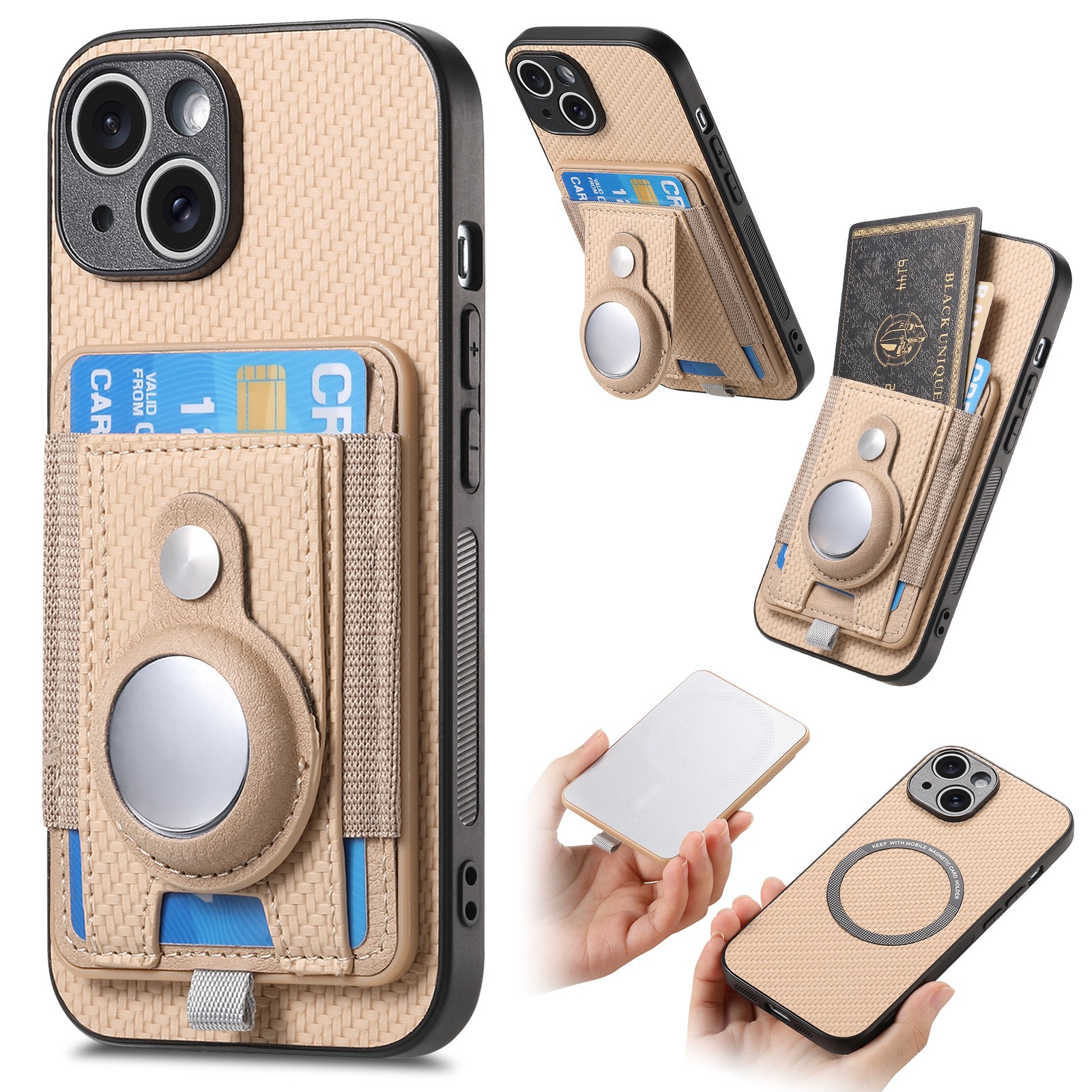 Fashion Storage AirTag Magnetic Phone Case