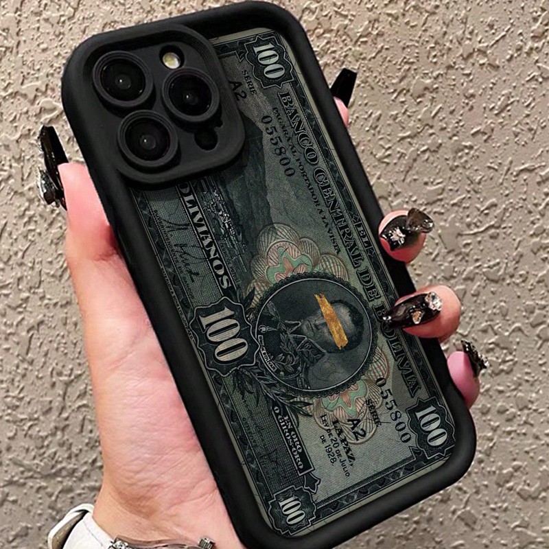 Airbag Anti-fall Dollar Bill Illustration Silicone Phone Case