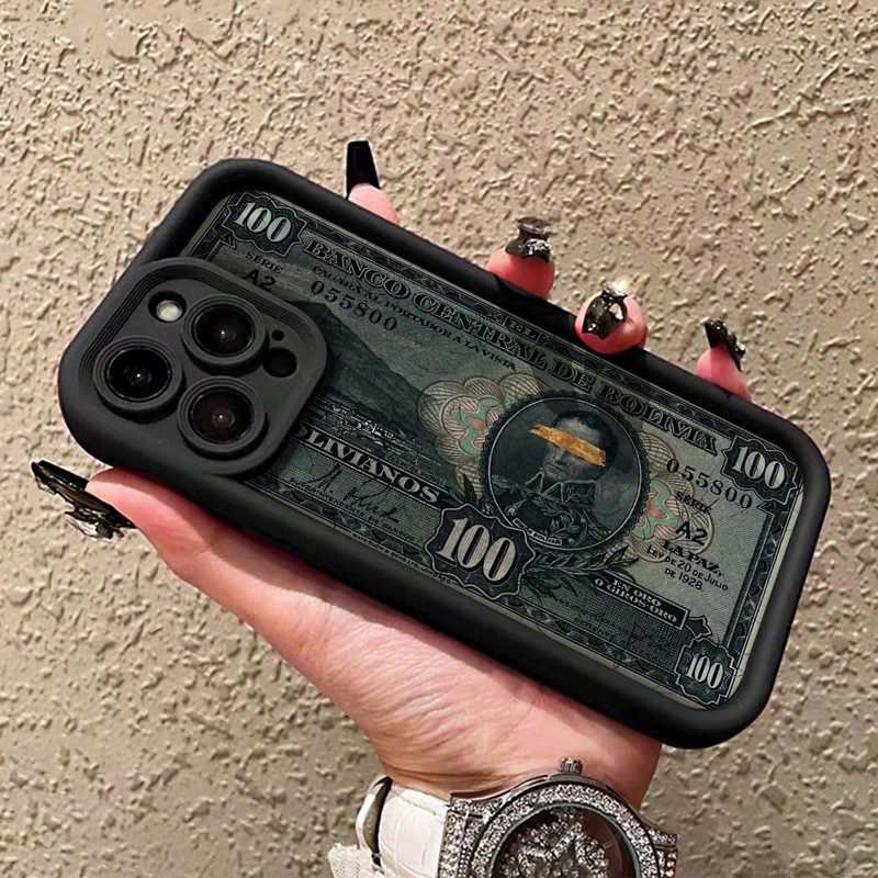 Airbag Anti-fall Dollar Bill Illustration Silicone Phone Case