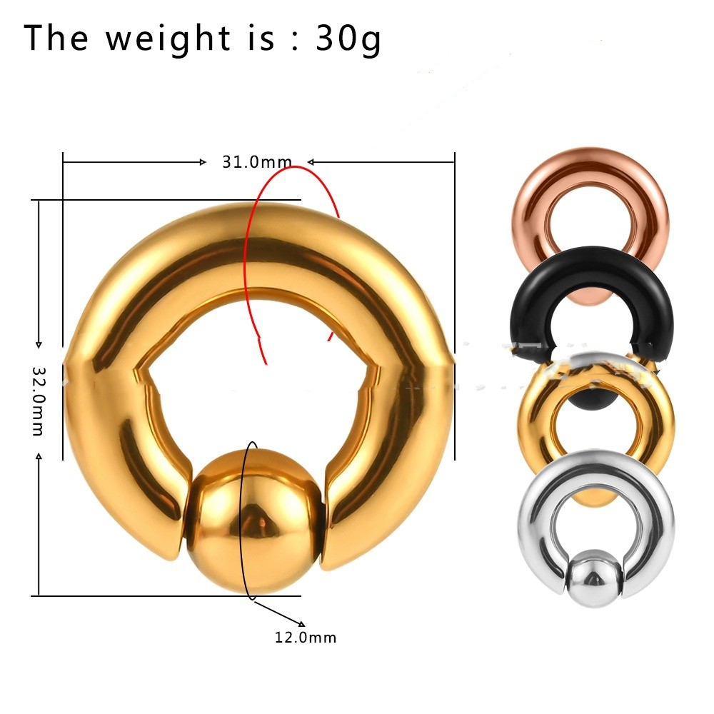 Stainless Steel BCR Large Size Card Multi-purpose Ring