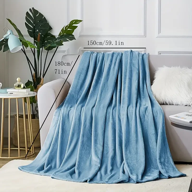 Blue Plush Flannel Blanket