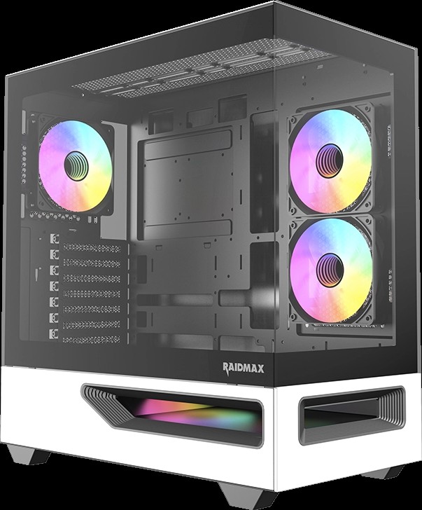 Raidmax H200 ATX Mid-Tower Case Tempered Glass White with ARGB