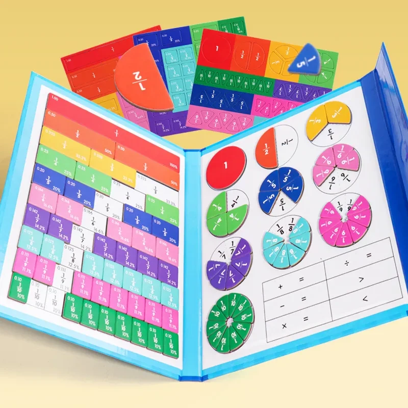 Montessori Magnetic Book Fraction Puzzle For Children