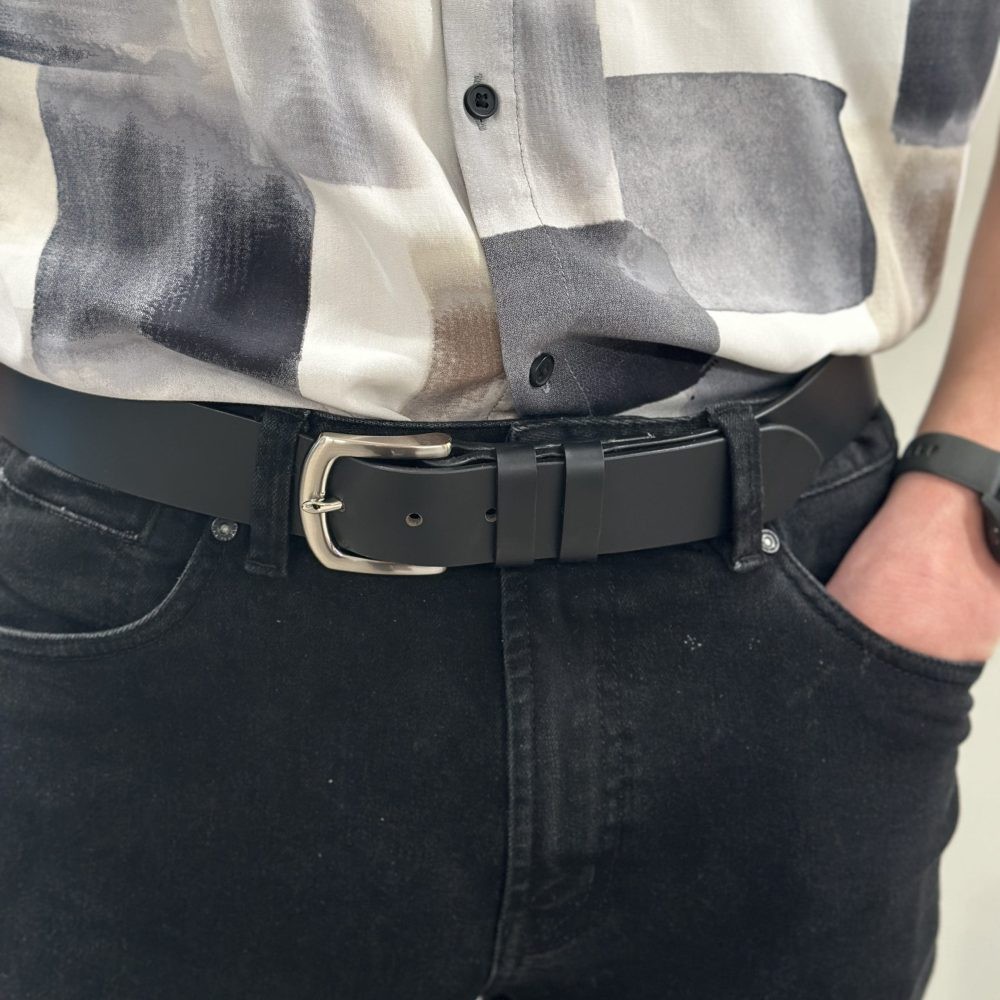 LEATHER CLASSIC BLACK BELT 38MM