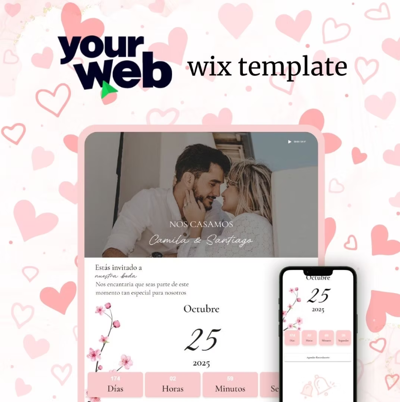 Romantic Digital Wedding Invitation Template