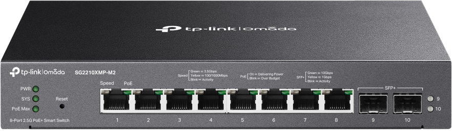 TP-Link SG2210XMP-M2 Omada SDN 8 Port Gigabit 2.5Gb PoE+ w/10GbE