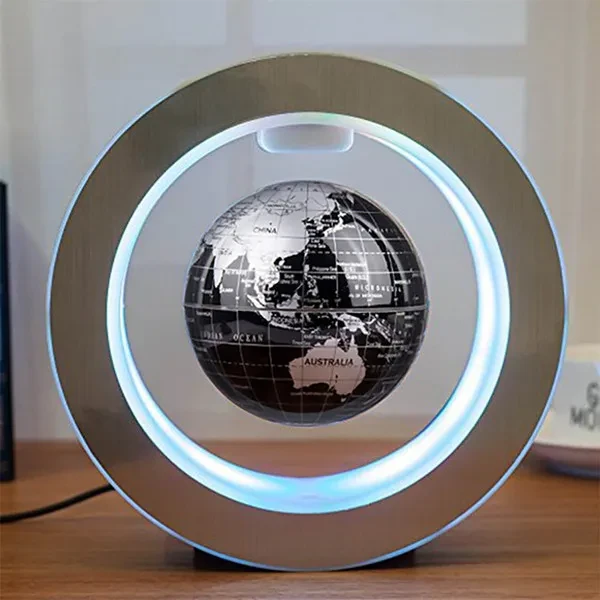 Round LED World Map Floating Globe Magnetic Levitation Light Anti Gravity Magic