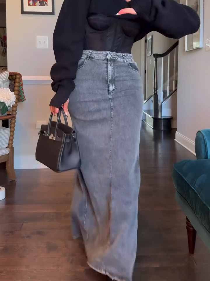 Denim Skirt Maxi