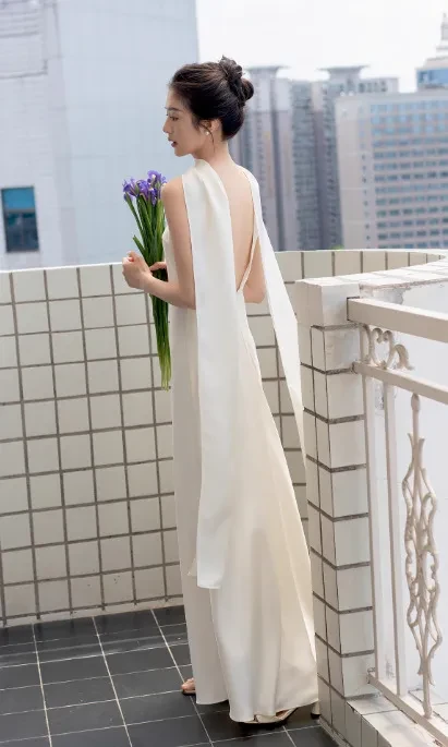 White Satin Dress