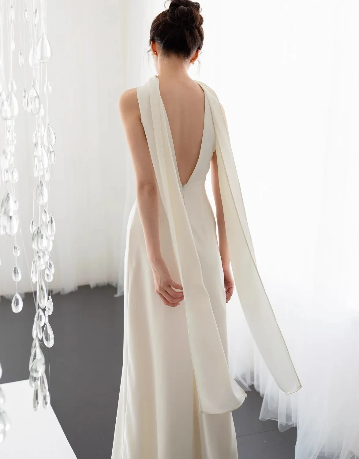 White Satin Dress