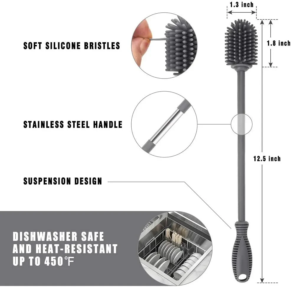 A Long Brush For Cleaning Bottles