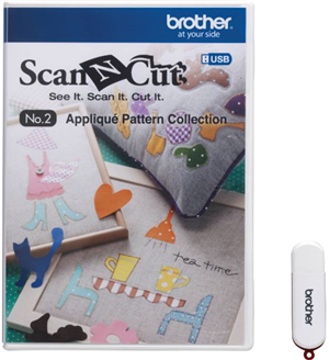 Brother CAUSB2 Scan N Cut Fabric - USB Number 2 Applique Pattern