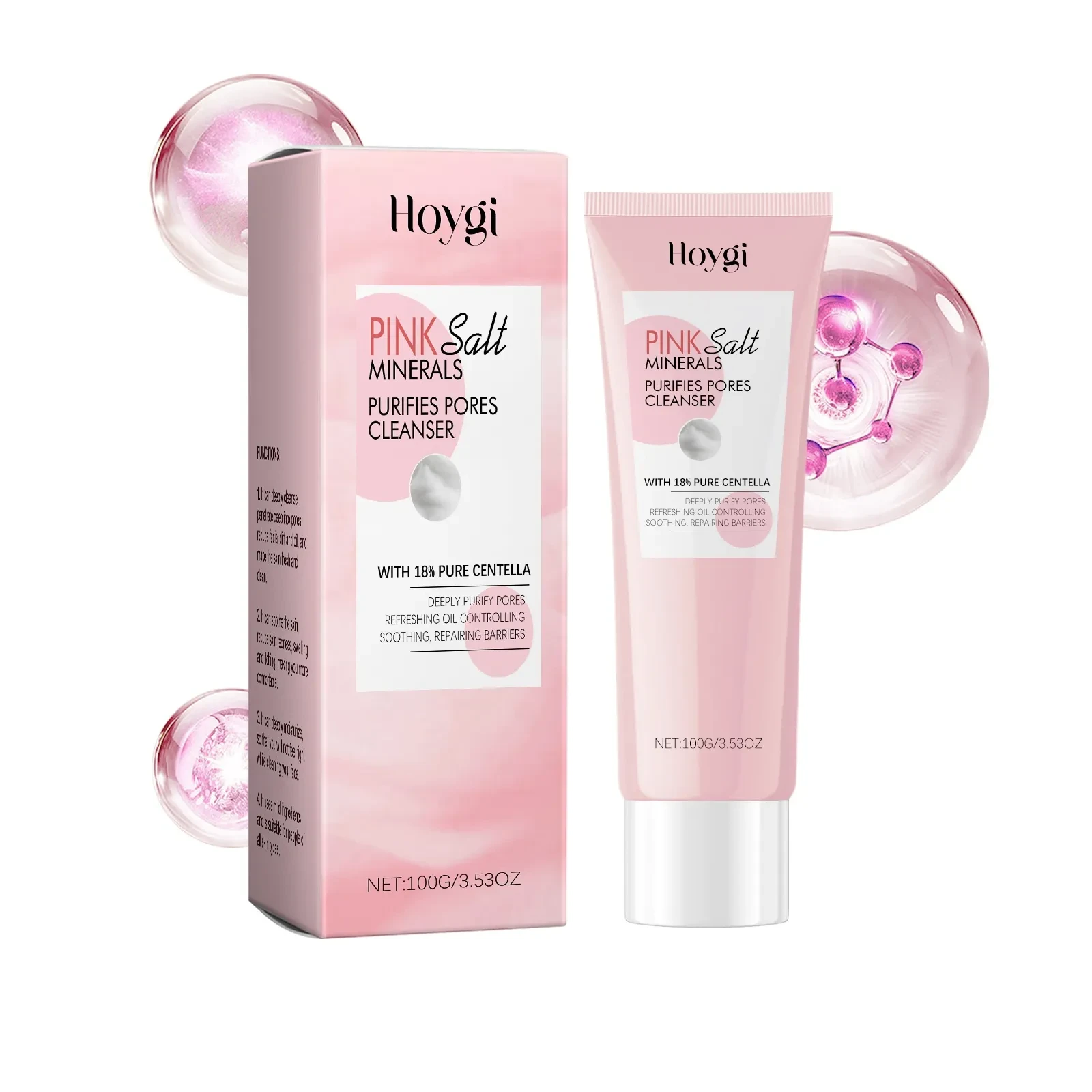 HOYGI Pink Salt Minerals Purifies Pores Cleanser