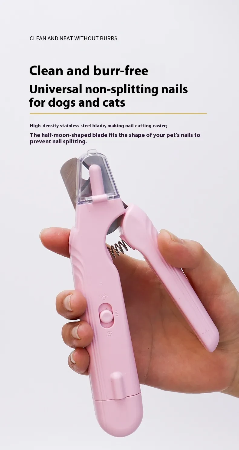 2 In 1 Pet Nail Clippers With Led Light Dog Cat Special Blood Line Scissors Multifunction Animals Paw Nail Trimmer Pet Supplies