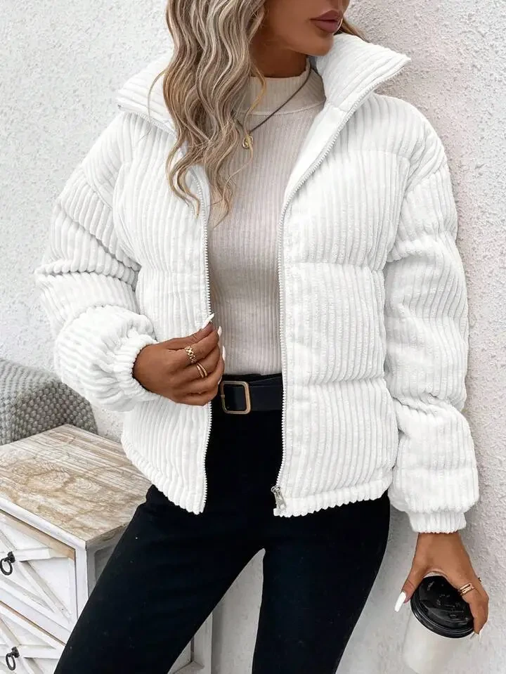 Women's Thickened Plus Size Short Corduroy Cotton Coat Jacket