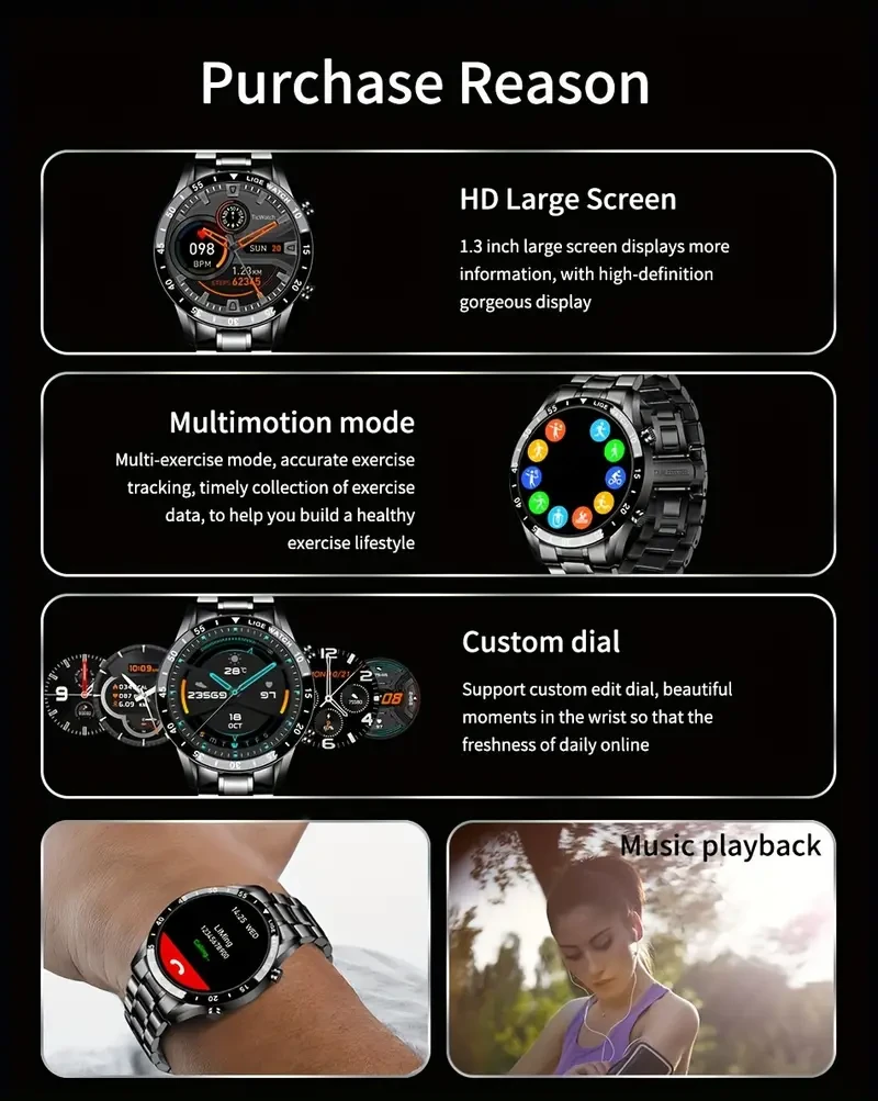 LIGE Men's Smart Watch  Premium Smart Watch with Wireless Talk, Fitness Tracker, and Outdoor Features
