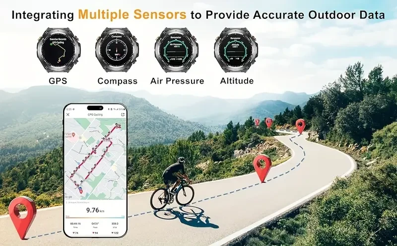 JJMMK GPS Sports Smart Watch Advanced Functionality for Sports, Fitness, and Outdoor Adventures