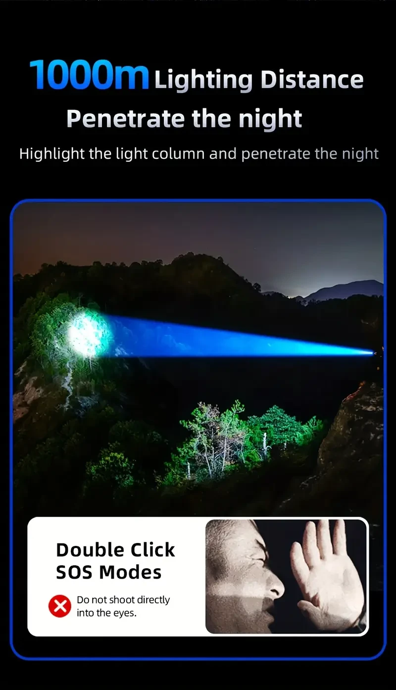 PHILIPS Enhanced Super Bright Flashlight  Zoomable Long-Range Rechargeable LED Torch