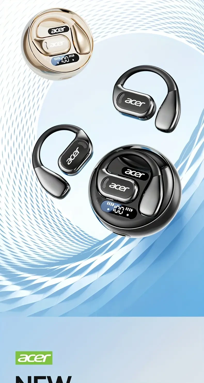 Acer OHR510 Pure Bass Sound Wireless Earbuds  Over-Ear Design with Type-C Charging