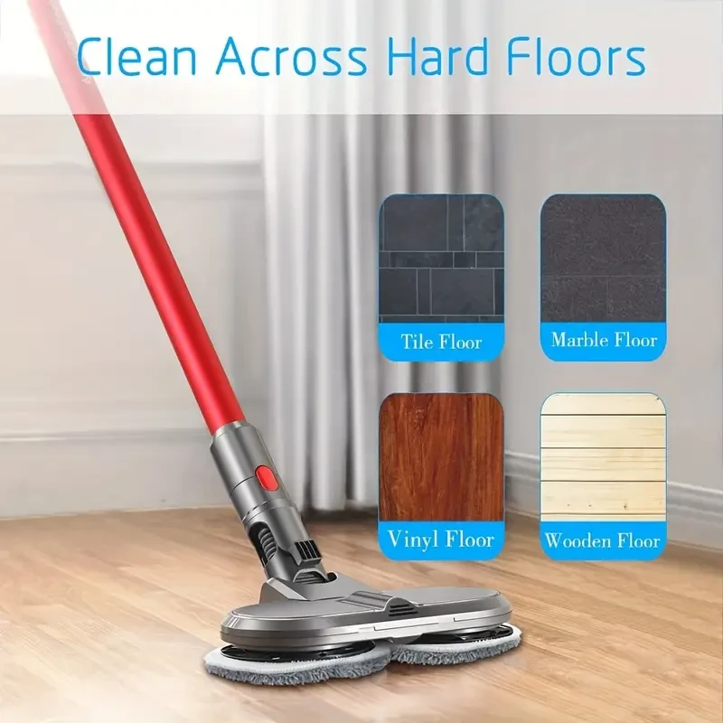 Electric Double Mop Attachment for Dyson V7/V8/V10/V11/V15 Dual Spin Head with Washable Pads & Water Tank