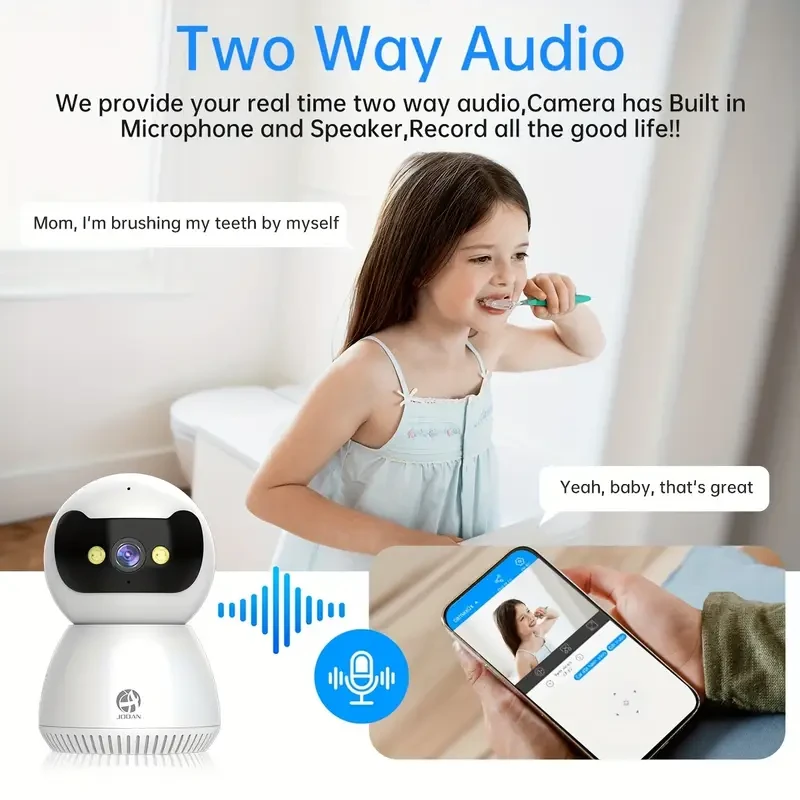JOOAN 1080P HD Smart Security Camera PTZ Pan/Tilt/Zoom with Two-Way Audio & Motion Detection