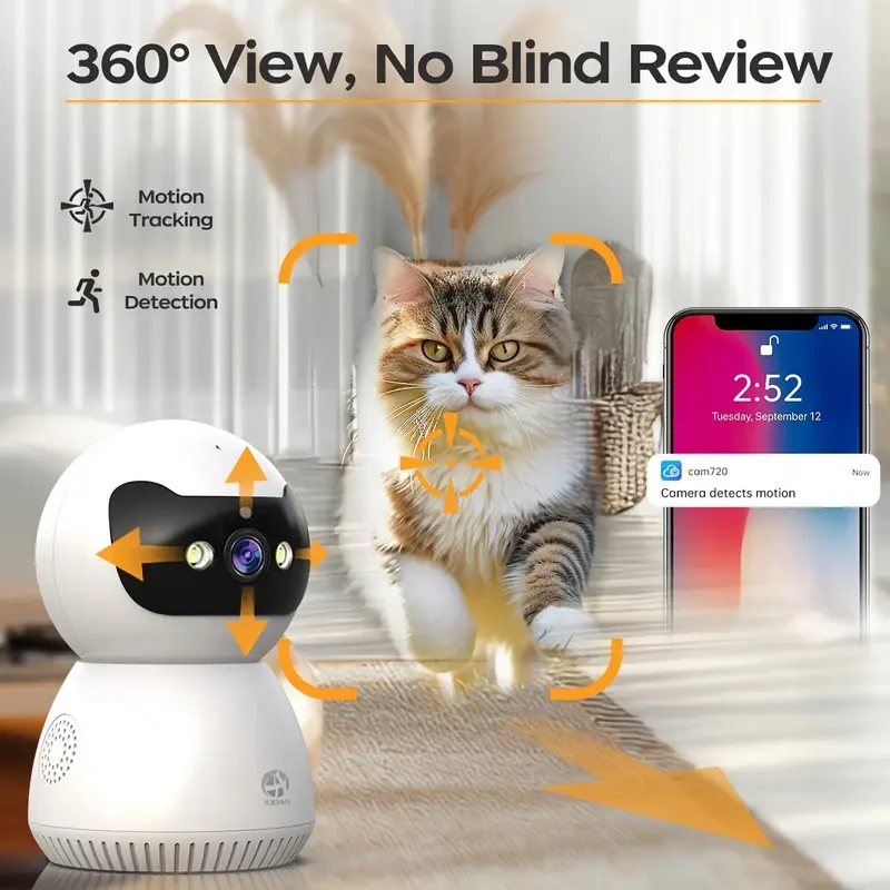 JOOAN 1080P HD Smart Security Camera PTZ Pan/Tilt/Zoom with Two-Way Audio & Motion Detection
