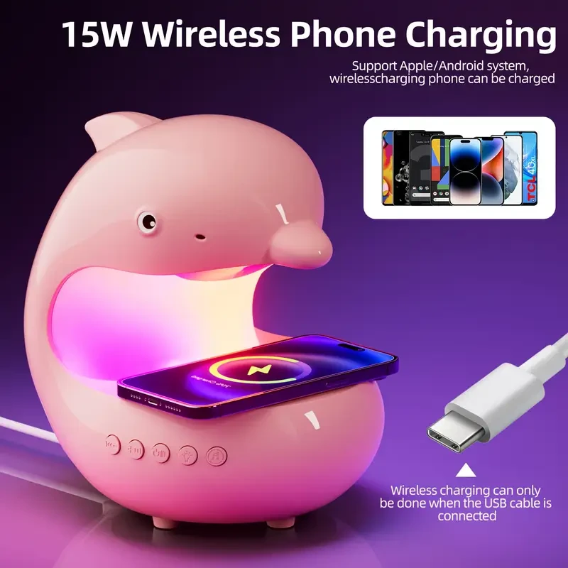 GDLUOAO Smart RGB Light with Wireless Speaker & Fast Wireless Charger